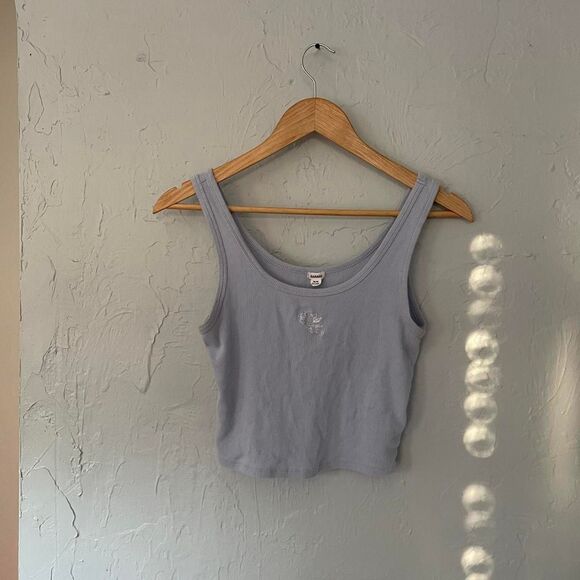 Garage y2k/90s style Baby Tank Cropped Cupid Pastel Blue sz Medium - Picture 1 of 4